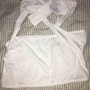 White cross tube top